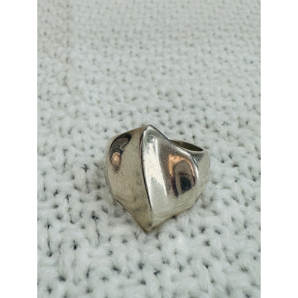925 Sterling Silver Modernist Abstract Wave Ring Size 6